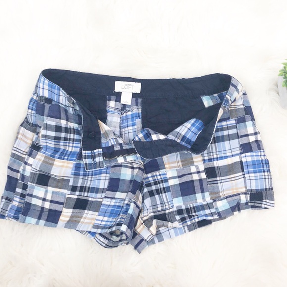 Loft Ann Taylor Shorts Patched Blue 4 - Picture 3 of 6